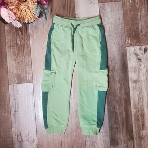 Lily & Dan Aldi US Boys Size XS 4/5 Green Cargo Jogger Sweatpants EUC